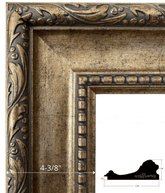 Georgina Ornate Beaded Antique Silver Light Gold Picture Frame - West Frames